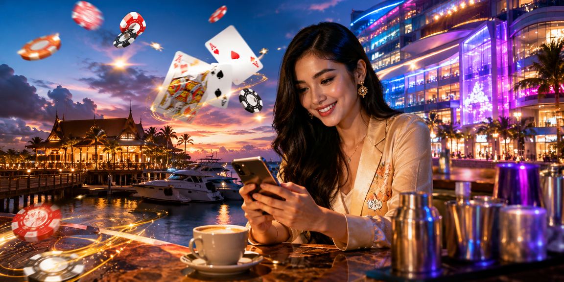 A poker game set against a Terengganu Malay cultural backdrop
